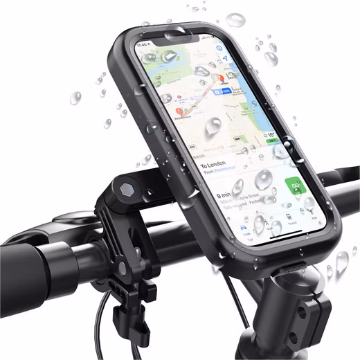 Waterproof phone holder for motorcycles and bicycles