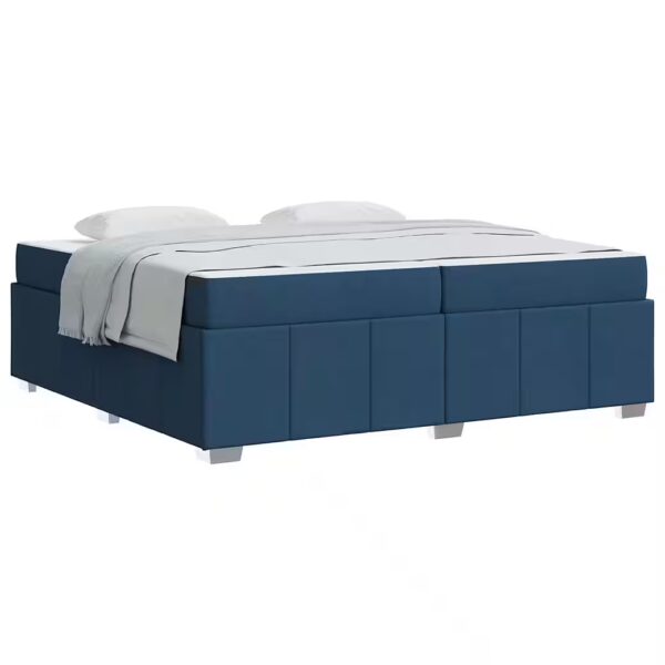 Bed Bed Frame with Mattress Blue 200 x 200 cm Fabric