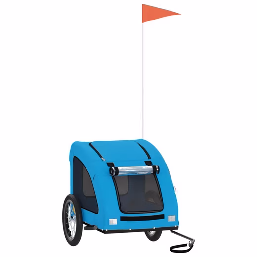 Bicycle dog trailer 45 kg Bicycle trailer for dogs Blue Oxford fabric and iron