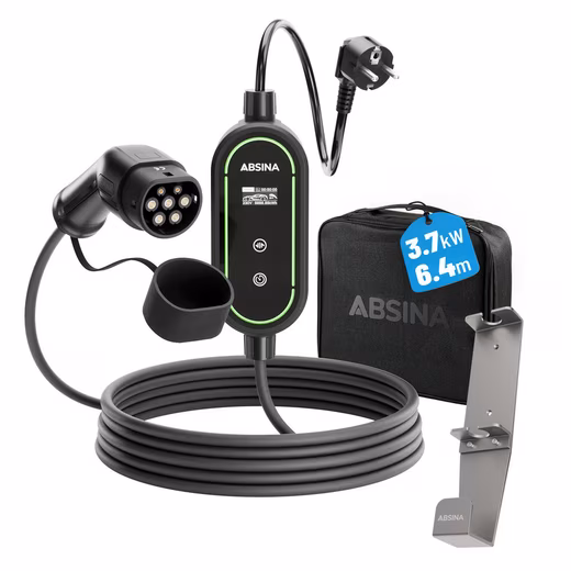 EV charging cable Type 2 Schuko 3.7 kW - Type 2 charging cable with holder electric car charger