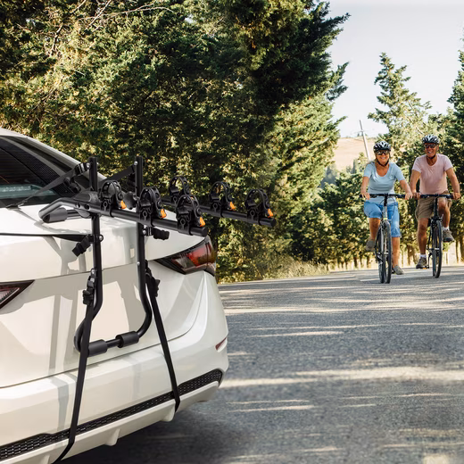 Rear bike rack For up to 3 wheels, adjustable length, height, and angle.