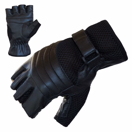 PROANTI Motorcycle Gloves Leather Mesh Chopper Gloves