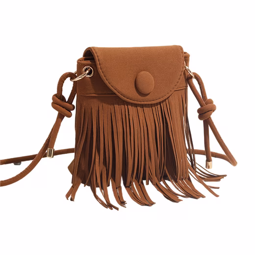 Women's fringe bag, boho shoulder bag, phone bag, small tassel crossbody bag
