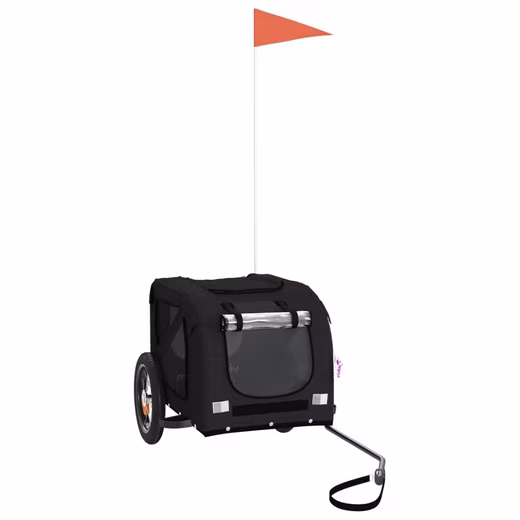Bicycle dog trailer 30 kg, bicycle trailer for dogs, black, Oxford fabric and iron