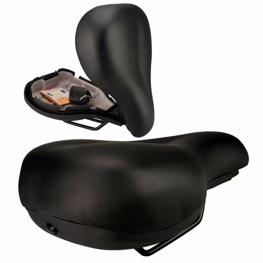 Bicycle saddle, bicycle saddle, touring saddle with storage compartment Bicycle seat with storage, for city bikes, touring bikes, and e-bikes