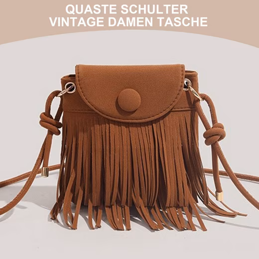 Women's fringe bag, boho shoulder bag, phone bag, small tassel crossbody bag - Image 3