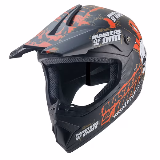 Motocross helmet children's cross helmet Masters of Dirt Ventilation, Adjustable sunshade, Adjustable closure