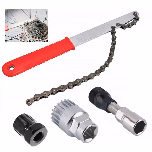 Bicycle tool set, tool set, chain whip, sprocket remover, bottom bracket, crank puller