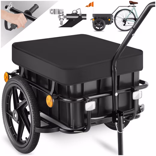 Bicycle cargo trailer, air-filled profile tires, load capacity 50 kg