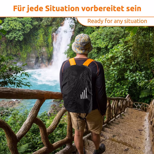 Backpack rain cover 1x Rain cover for backpacks 15-35L in black - Image 2