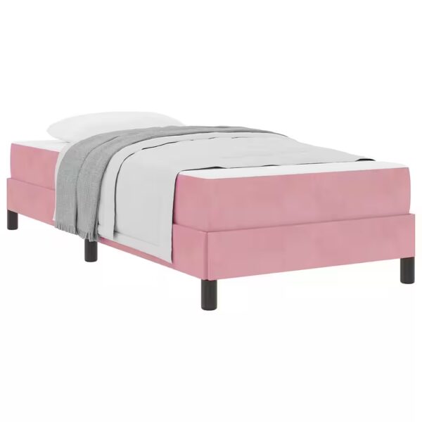 Box Spring Bed with Mattress Pink 100 x 200 cm Fabric