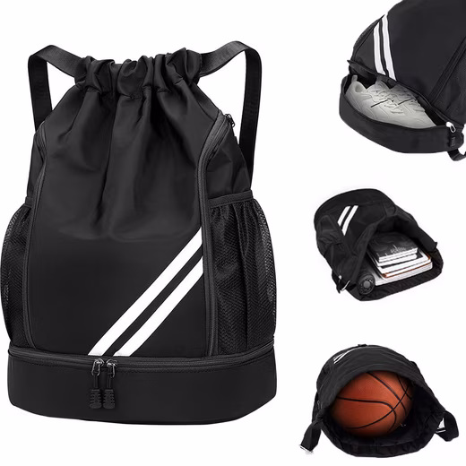 Leisure bag, gym bag, leisure bag, sports bag, large bag capacity, football