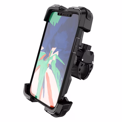 Phone holder for motorcycle and bicycle, 360 rotation, compatible with iPhone, Samsung smartphones