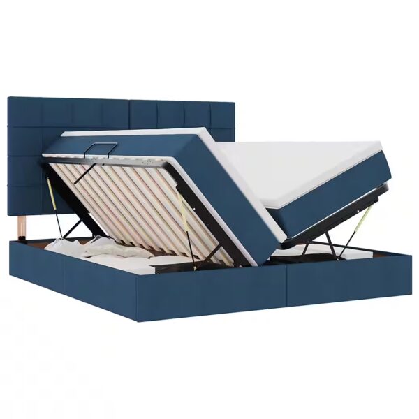 Bed Storage Bed with Mattress Blue 180 x 200 cm Faux Leather