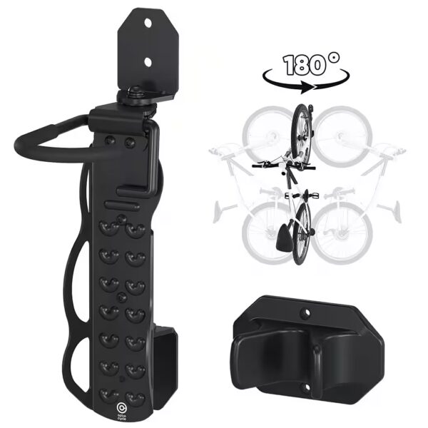 Vertical bicycle rack, wall-mounted bicycle holder, bicycle wall mount for garages and basements