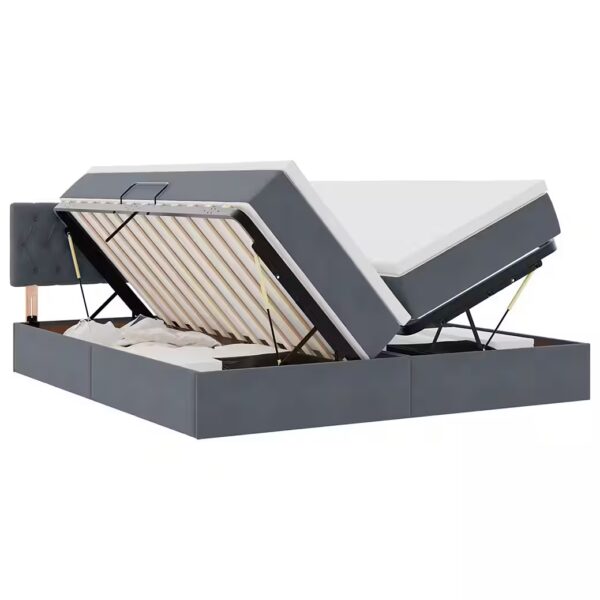 Bed Storage Bed with Mattress Dark Grey 90 x 200 cm