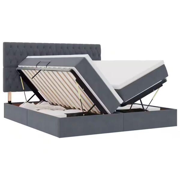 Bed Storage Bed with Mattress Dark Grey 180 x 200 cm Velvet