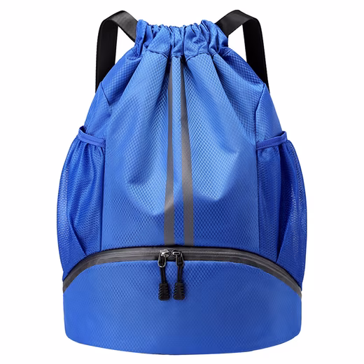 Leisure bag, drawstring gym bag, waterproof sports bag with bottom compartment