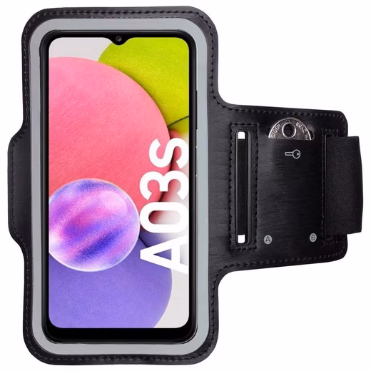 Phone case with sports armband for Samsung Galaxy A03s, fitness case with armband