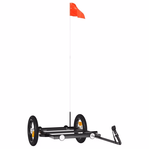Bicycle cargo trailer, bicycle trailer, black, 122x53x28 cm, iron