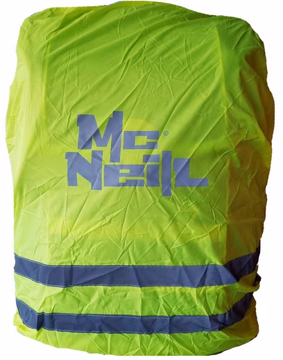 Backpack rain cover for McNeill school bags, neon yellow