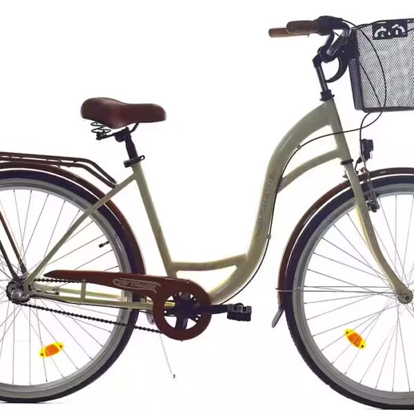 28-inch city bike for girls and women, 3-speed Nexus with reflective gears, beige