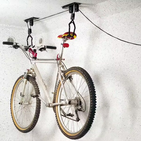 Metal bicycle lift/suspension in black