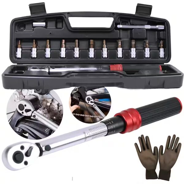 Torque wrench set 1/4" 3-25Nm 72 teeth reversible ratchet head