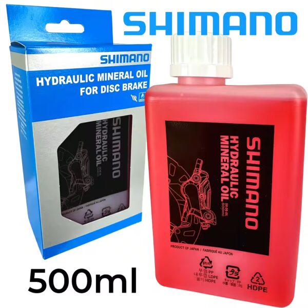 Bicycle repair stand, Shimano bicycle disc brakes, hydraulic mineral oil, large bottle 500ml