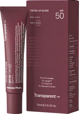 Lip gloss Intense Plum SPF 50, regenerating, 15 ml