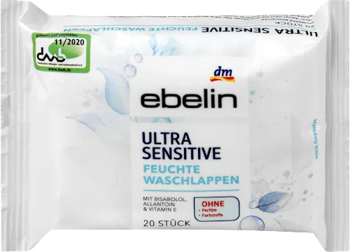 Ultra-sensitive washcloths, 20 pieces