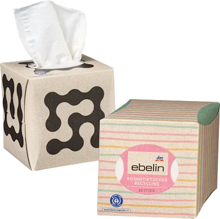 Facial tissues recycling 3-ply, 60 pcs
