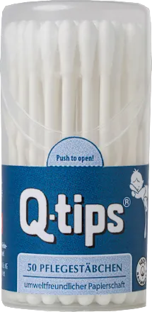 Cotton swabs, round container, 50 pieces