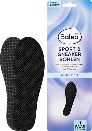 Sport & sneaker insoles, black, size 38/39 (1 pair), 2 pieces