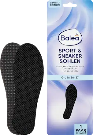 Sport & sneaker insoles, black, size 36/37 (1 pair), 2 pieces