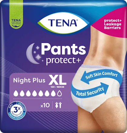 Pants Incontinence Night Plus Size XL, 10 pcs