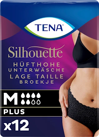 Incontinence pants, Silhouette, black, size M, 12 pieces