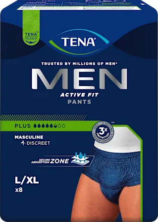 Men's Incontinence Pants Plus Size L/XL, 8 pieces