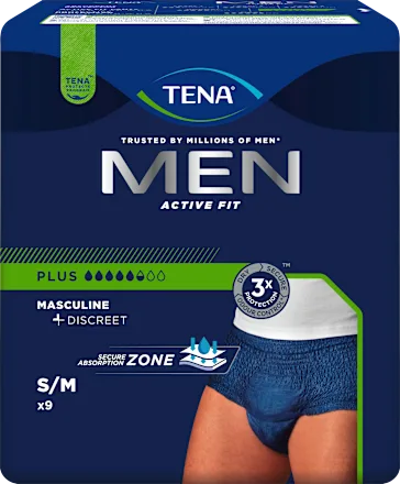 Men's Incontinence Pants Plus Size S/M, 9 pieces