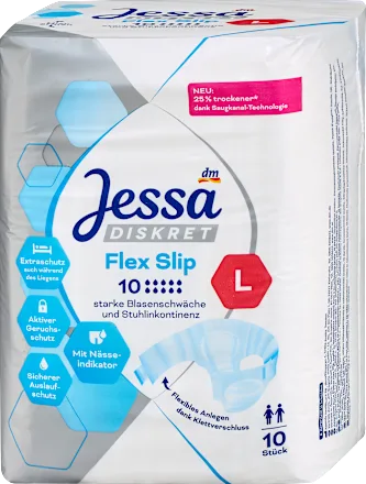 Flex Slip Incontinence Pads, Size L, 10 pieces