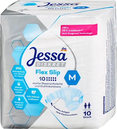 Flex Slip Incontinence Pads, Size M, 10 pieces