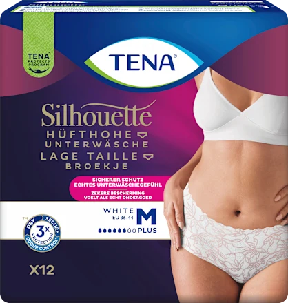 Silhouette incontinence pants, white, size M, 12 pieces