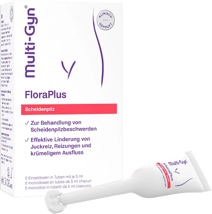 FloraPlus Vaginal Gel for Yeast Infection, 5 Applicators (5 x 5 ml), 25 ml