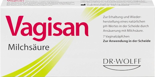 Lactic acid vaginal suppositories, 7 suppositories