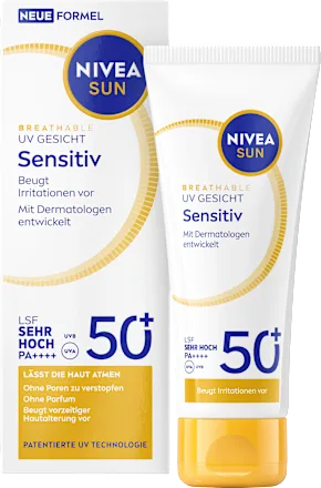 Sunscreen fluid for sensitive faces, SPF 50+, 40 ml