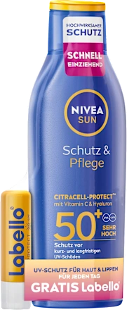 Sunscreen lotion SPF 50+ & Labello SUN lip balm SPF 50, 1 pc.