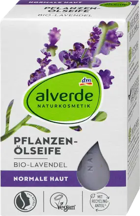 Bar of vegetable oil soap with lavender, 100 g