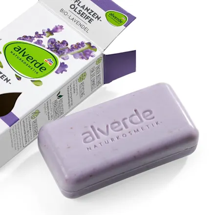 Bar of vegetable oil soap with lavender, 100 g - Image 3