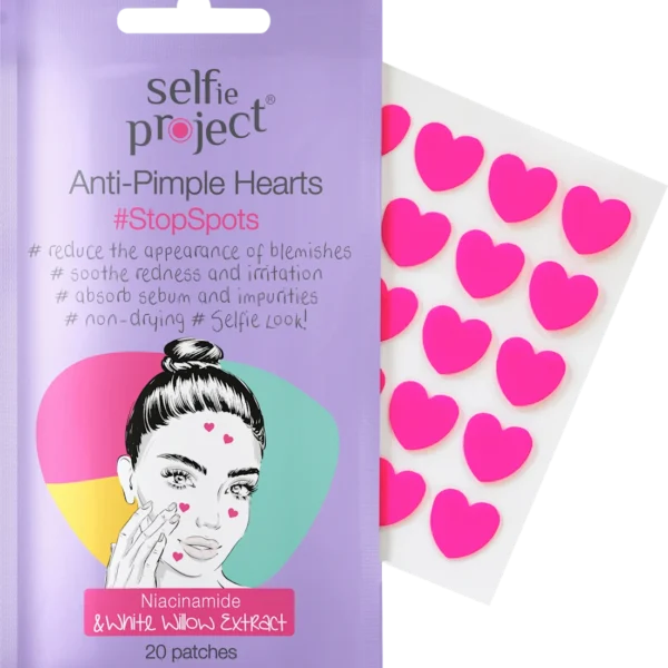 Anti-acne patches, hearts-shaped, 20 pieces