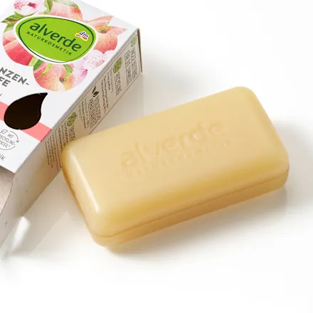 Bar of vegetable oil soap with peach, 100 g - Image 3